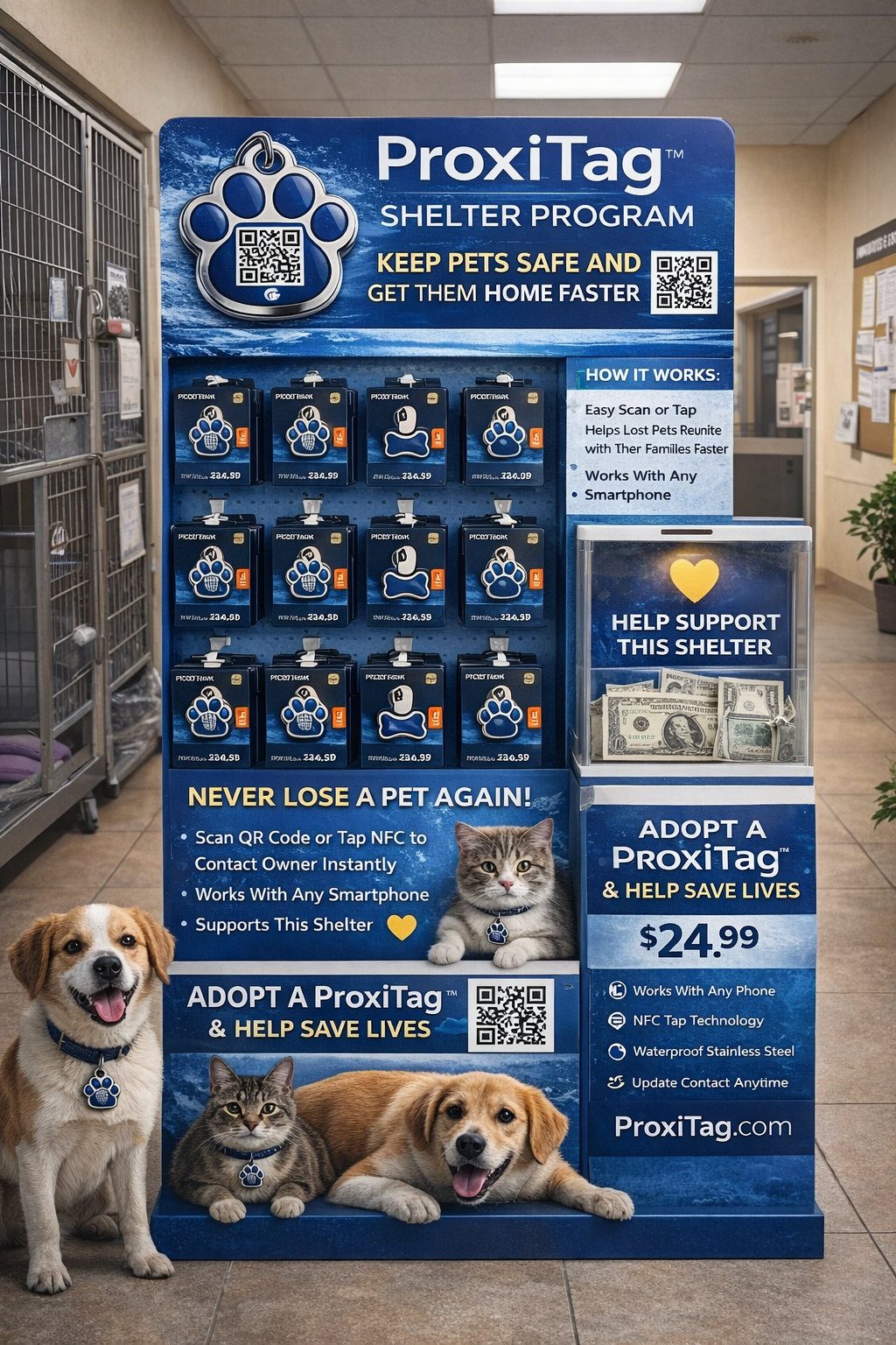 ProxiTag Plus - Smart Pet ID Tag with QR Code & NFC
