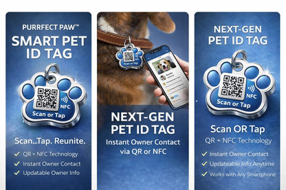 ProxiTag Plus - Smart Pet ID Tag with QR Code &amp; NFC