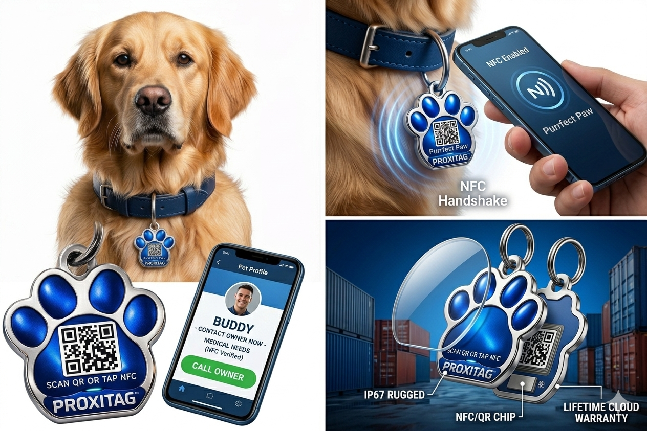 ProxiTag Plus Bundle - 2 Smart Pet ID Tags + Bonus Keychain
